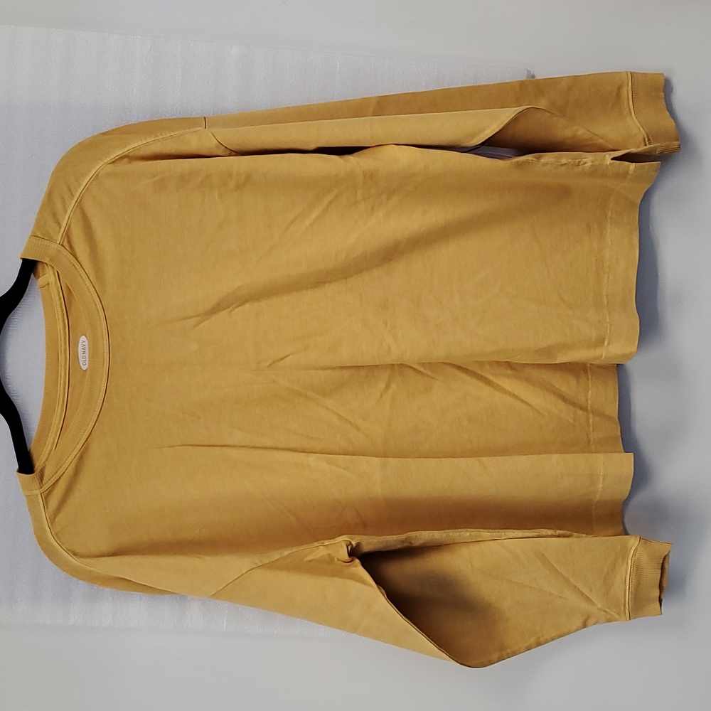 NWT Old Navy Boxy Garment Dyed Gold Top L
